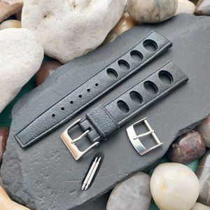 18mm Skindiver Rally Oval Big Hole Dive Strap Unused 1960s Vintage Watch Band